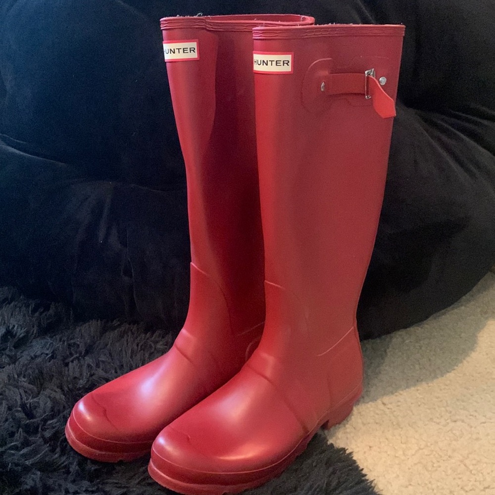Tall Hunter Rain boots Red